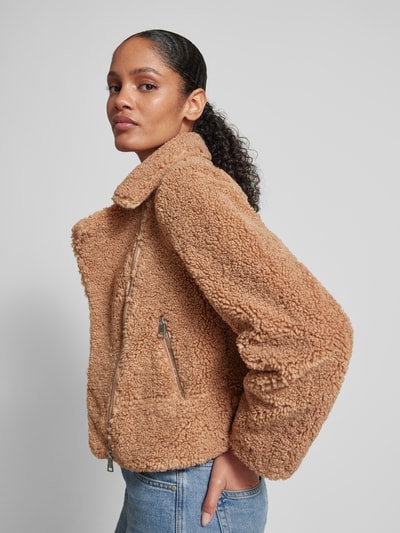 Zero Sherpa jacket met kentkraag Camel - 3