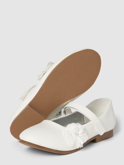 Happy Girls Ballerinas mit floraler Applikation Ecru 4