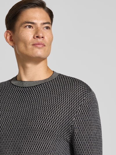 ARMANI EXCHANGE Sweter z dzianiny z dodatkiem jedwabiu Granatowy 3