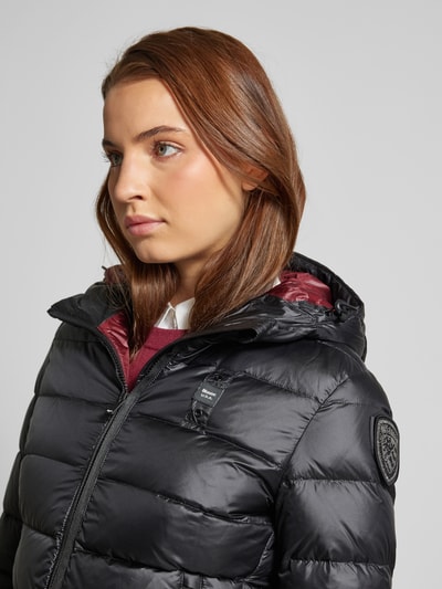 Blauer Usa Steppjacke mit Zwei-Wege-Reißverschluss Black 3