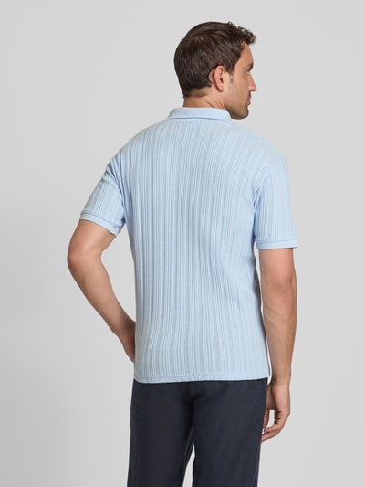 SELECTED HOMME Slim fit poloshirt met structuurmotief, model 'JADEN' Hemelsblauw - 5