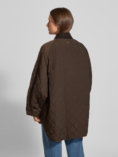Weekend Max Mara Płaszcz pikowany o kroju oversized z kołnierzem sztruksowym model 'PEPATO' Czekoladowy 5