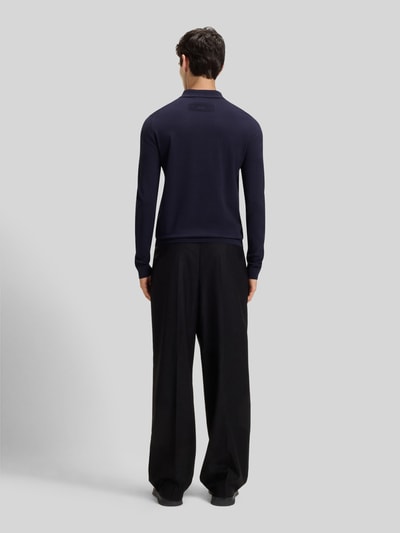 HUGO Slim fit poloshirt van viscosemix Marineblauw - 5