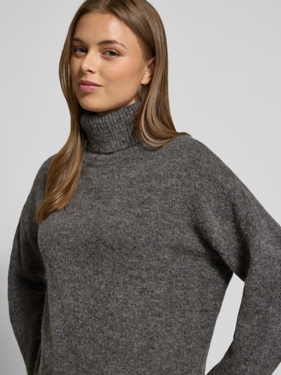 Selected Relaxed Fit Rollkragenpullover aus Woll-Mix mit Alpaka-Anteil Modell 'LULU' Mittelgrau 3