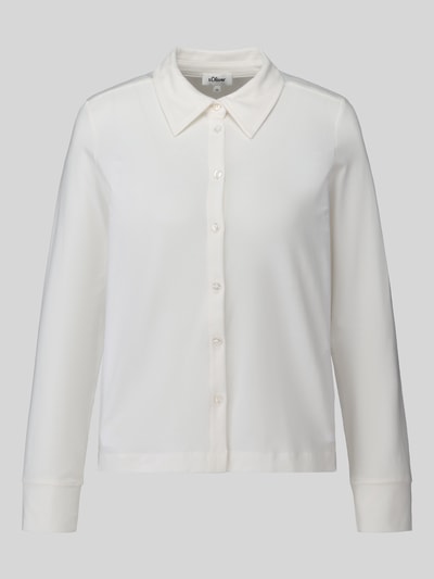 s.Oliver RED LABEL Relaxed Fit Langarmbluse aus Baumwoll-Mix Weiss 2