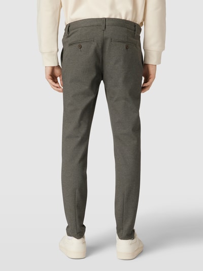 ONLY & SONS Tapered Fit  Stoffhose mit feinem Allover-Muster Modell 'Mark' Hellbraun 5