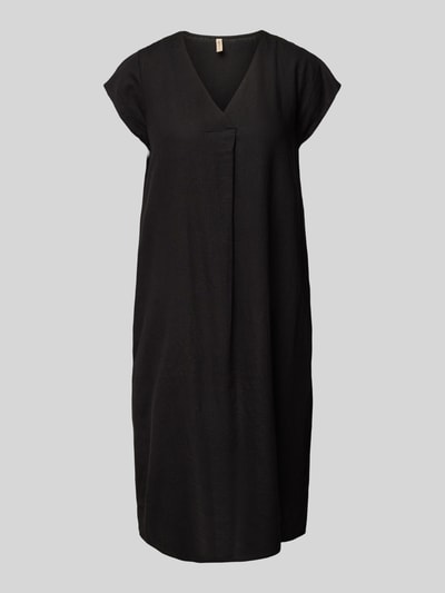 Soyaconcept Knielanges Kleid mit V-Ausschnitt Modell 'Ina' Black 2