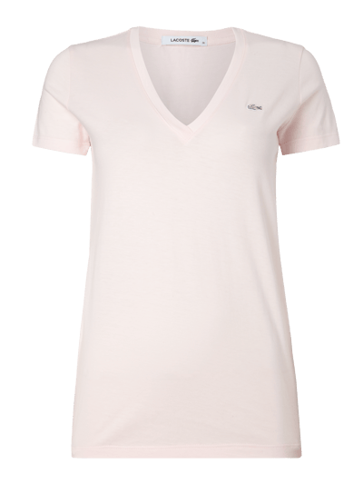 Lacoste T-Shirt mit Logo-Aufnäher Rose 1