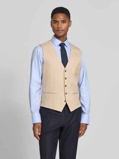 s.Oliver BLACK LABEL Regular Fit Anzugweste mit Viskose-Anteil Beige 4