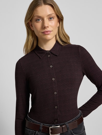 Marc O'Polo Regular fit overhemdblouse van viscosemix Aubergine - 3