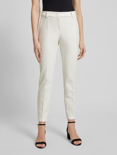 Windsor Slim fit broek met persplooien Offwhite - 4