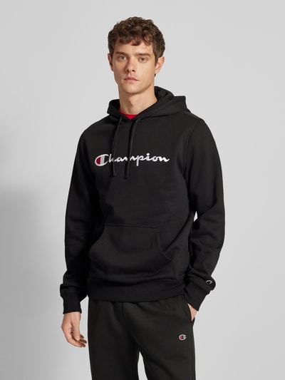 CHAMPION Hoodie mit Label-Stitching Black 4