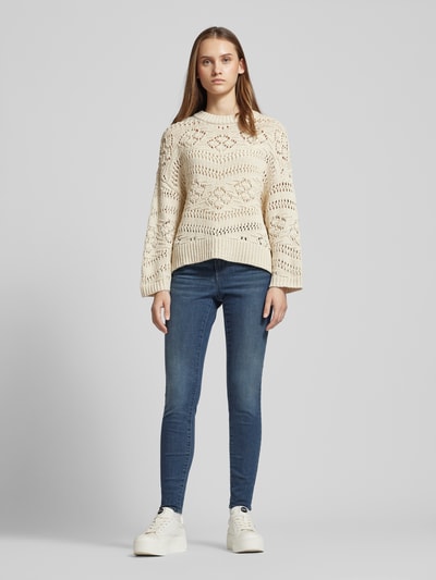 Only Skinny fit jeans met labelpatch, model 'WAUW' Jeansblauw - 1