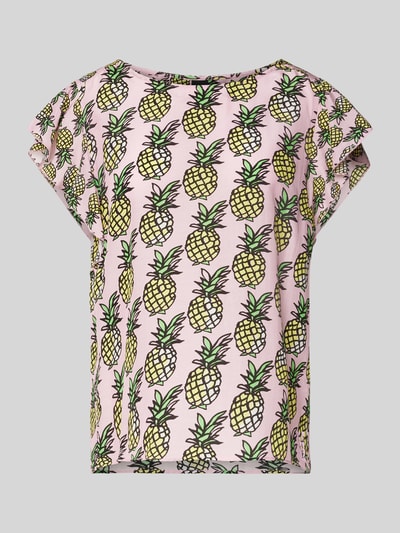 Marc Cain Bluzka o kroju regular fit z okrągłym dekoltem Mocnoróżowy 2