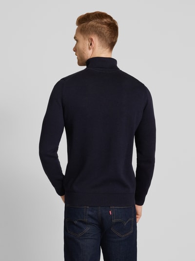 Christian Berg Men Rollkragenpullover mit Woll-Anteil und Label-Stitching Marine 5