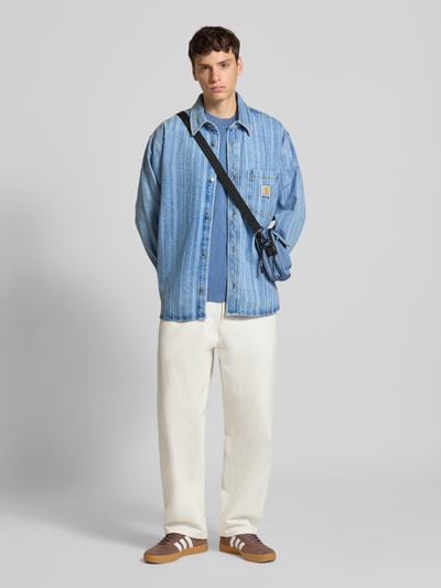 Carhartt Work In Progress Relaxed fit jeansoverhemd met borstzak, model 'Rylan' Jeansblauw - 1
