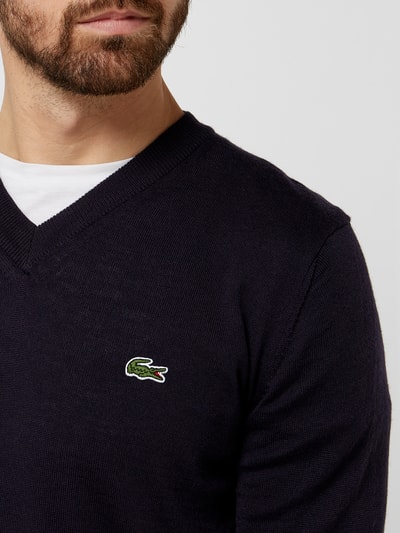 Lacoste Sweter z mieszanki wełny  Granatowy 3