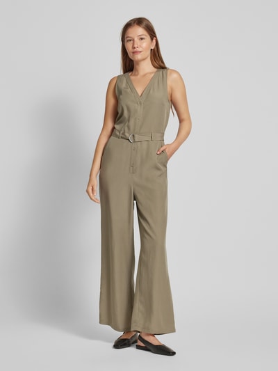 Mango Jumpsuit mit Gürtel Khaki 4