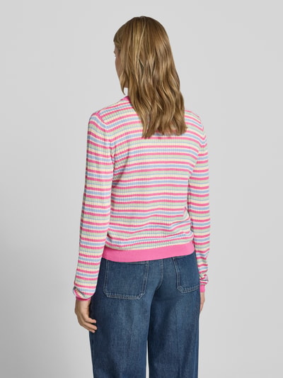 PIECES Regular Fit Strickpullover aus reiner Baumwolle Modell 'DIANA' Pink 5
