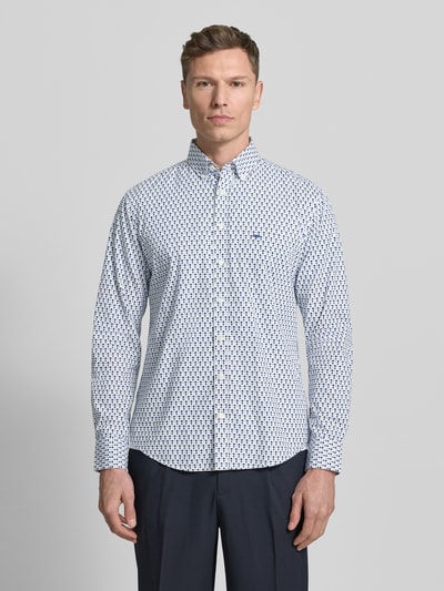 Fynch-Hatton Slim Fit Freizeithemd mit Logo-Stitching Hellgruen 4