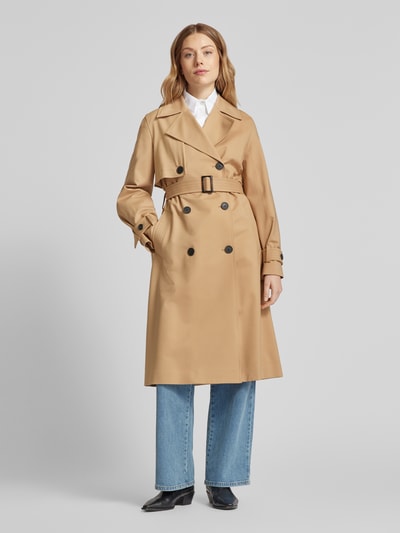 comma Trenchcoat met tailleriem Camel - 4