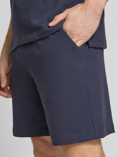 ECOALF Regular fit korte broek met structuurmotief, model 'SARDAALF' Marineblauw - 3