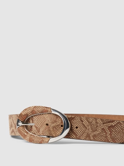 Esprit Leren riem met all-over motief, model 'Python' Camel - 2