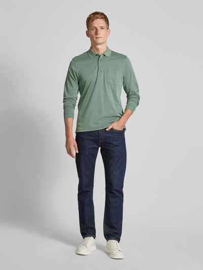 RAGMAN Regular fit poloshirt met borstzak Rietgroen - 1