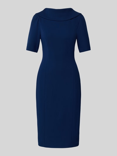 Adrianna Papell Knielanges Cocktailkleid mit Stehkragen Marine 2