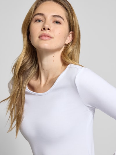 ZABAIONE Shirt met lange mouwen en geribde ronde hals Wit - 3