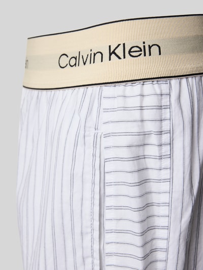 Calvin Klein Underwear Regular fit pyjamabroek met logostitching, model 'Poplin' Offwhite - 2