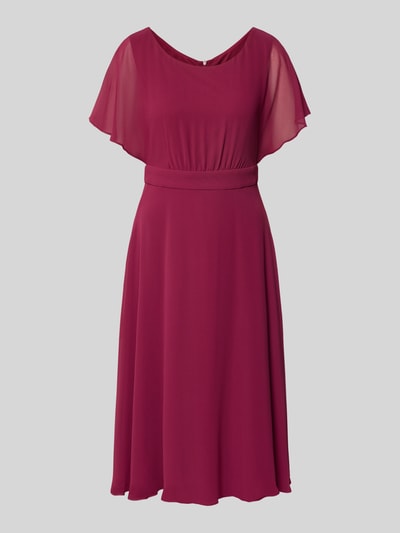 Vera Mont Knielanges Cocktailkleid mit Rundhalsausschnitt Bordeaux 2