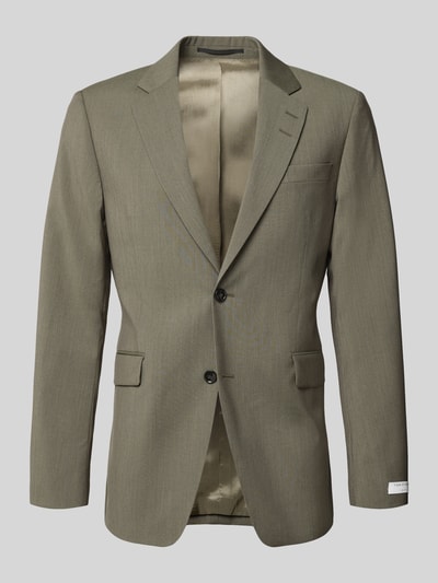 Produktfoto, Regular Fit blazer met logopatch model 'Justin' van Tiger Of Sweden, puur katoen, borstzak, klepzakken, reverskraag, 2-knoopsluiting, ruglengte maat 50: 79 cm, schouderbreedte: 38 cm, mouwlengte: 66 cm, lichtbruine kleur, gladde textuur, subtiele glans