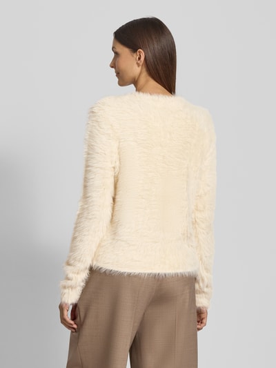 Vero Moda Regular Fit Strickjacke in Kunstfell-Optik Modell 'FLUFFY' Ecru 5