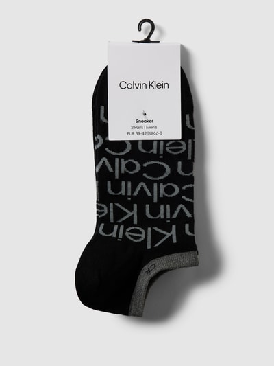 CK Calvin Klein Sneakersocken mit Label-Detail im 2er-Pack Black 3