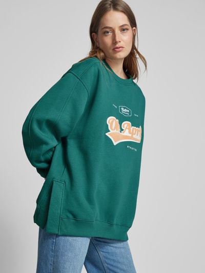 OH APRIL Sweatshirt mit Label-Stitching Dunkelgruen 3