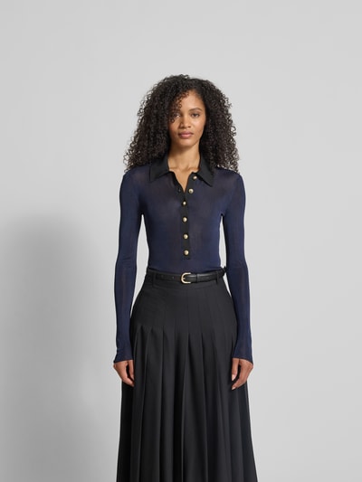 Self-Portrait Bodysuit im semitransparentem Design Dunkelblau 4