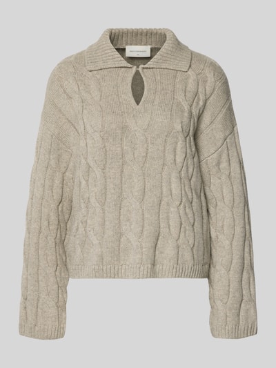 MSCH Copenhagen Strickpullover mit Zopfmuster Modell 'Pavana Peony' Beige 2