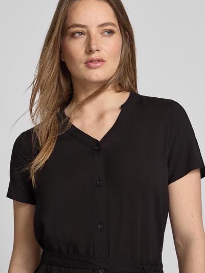 Vila Knielanges Kleid aus Viskose mit Bindegürtel Black 3