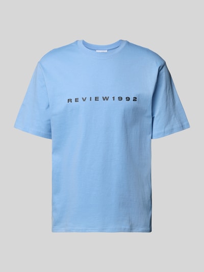 REVIEW T-Shirt mit Label-Print Hellblau 2
