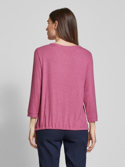 Tom Tailor Loose Fit Shirt aus weichem Viskose-Mix mit 3/4-Arm Pink Melange 5