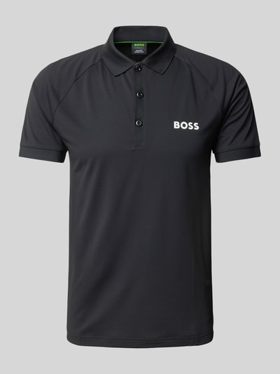 BOSS Green Poloshirt met labelprint, model 'Patteo' Zwart - 2