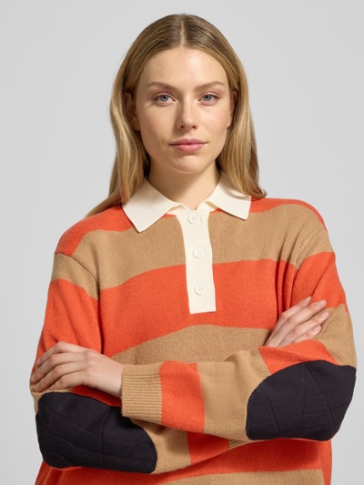 Essentiel Antwerp Regular fit gebreide pullover van wolmix met kasjmier-aandeel Model 'JARN' Oranje - 3