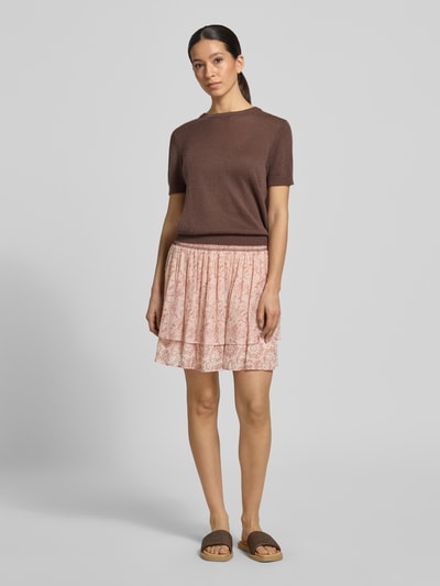 BOSS Orange Uitlopende mini-rok met all-over motief model 'C_VESIANA' Rosé - 1