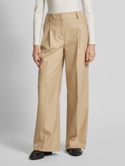 Christian Berg Woman Selection Baggy fit stoffen broek met persplooien Camel - 4