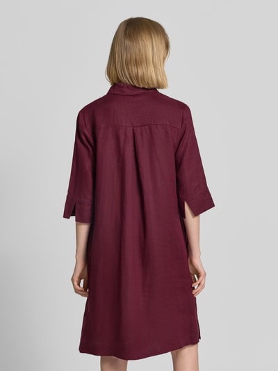 Christian Berg Woman Knielanges Hemdblusenkleid aus Leinen mit 3/4-Arm Schoko 5