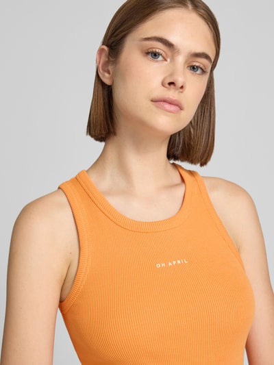 OH APRIL Tanktop mit Label-Stitching Modell 'Dara' Orange 3