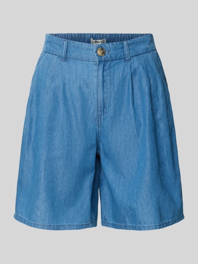 Produktfoto, Relaxed Fit Jeansshorts aus Baumwoll-Lyocell-Mix Modell 'BEA' von Only, tkanina stylizowana na denim, szlufki na pasek, zakładka w pasie, zapięcie na guzik i zamek błyskawiczny, elastyczny pas, wpuszczane kieszenie, mieszanka bawełny i lyocellu