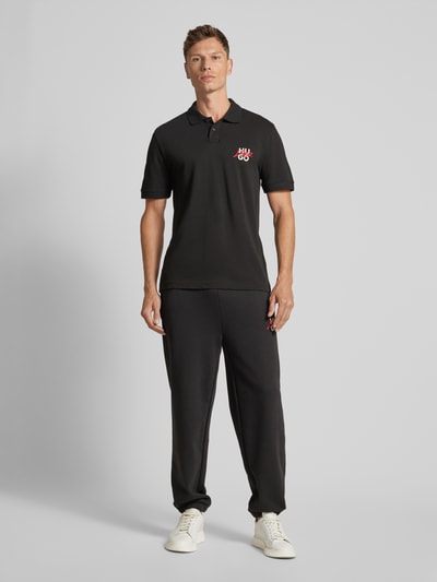 HUGO Loose fit sweatpants met tunnelkoord, model 'Dlogopante' Zwart - 1