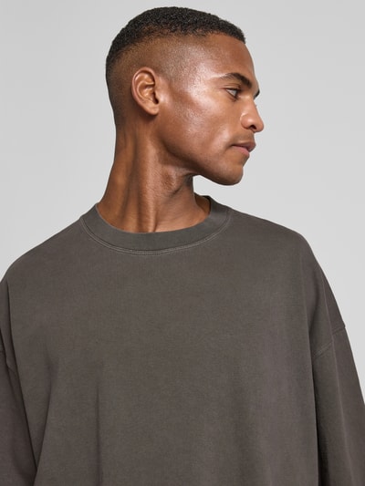 American Vintage Oversized T-shirt van puur katoen, model 'AFOMA' Middenbruin - 3